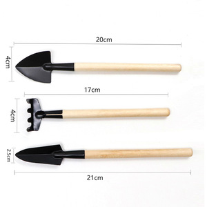 Basil <b>Mini</b> Gardening Tool Set 3 <b>Pc</b> Carbon Steel Wood Handle For Planting Flowers And Succulents - Product Image 2