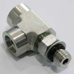 Adaptador hidráulico de acero al carbono SAE, junta de ajuste, junta tórica macho ajustable, jefe ORB hembra ORB, pezón en T 6835 <span class=keywords><strong>NWO</strong></span>, arandela de tuerca engarzada - Product Image 4