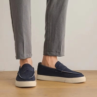Mocassins décontractés pour hommes, best-sellers, de haute qualité, en daim respirant, antidérapants, à enfiler, semelle extérieure en PVC, toutes saisons