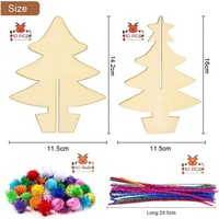 Kit de découpe et peinture en bois pour enfants : Décorations de Noël 3D en contreplaqué à peindre soi-même