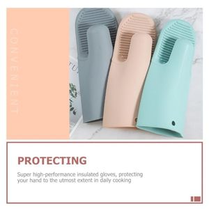 Gants de four en silicone épais à pois de style nordique, isolation haute température, pour cuisine et micro-ondes, avec logo personnalisé - Product Image 4