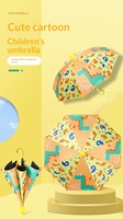 Parapluie Moderne Automatique pour Enfants, Droit, en Fibre de Verre 190T, Imperméable, Double Usage Pluie et Soleil, Long Manche, pour Garçons et Filles de Maternelle