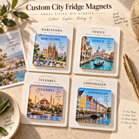 Aimants de réfrigérateur personnalisés en acrylique, souvenirs, cadeaux de voyage personnalisés, impression UV, décoration magnétique, vente en gros