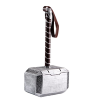 45cm Huaqi WJS01 Viking Thor brazos realista Cosplay martillo juguete Metal PU mitología nórdica inspirado Islandia viaje juguete espadas
