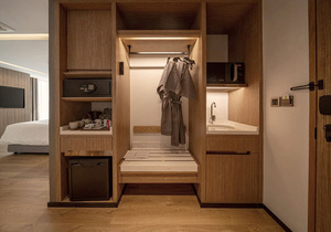 ชุดเฟอร์นิเจอร์ห้องนอนโรงแรมอพาร์ทเมนต์เชิงพาณิชย์ที่ทันสมัยราคาประหยัดโครงเตียงแข็งแรงหัวเตียงตู้เสื้อผ้าหัวเตียง - Product Image 4