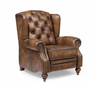 Elegant Leather Arm Chair Wooden Frame Durable Construction Comfortable Cushioning Perfect Classic <b>Seating</b> For Living Room - Product Image 1