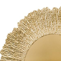 Assiettes de présentation dorées en plastique réutilisables pour dîner, mariage et fêtes