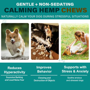 Oimmal Herbal Extract <span class=keywords><strong>Hemp</strong></span> Pet Suplemento Dog Calming Mastiga Private Labels Calming Pet Food Calming Treats para Cães - Product Image 6
