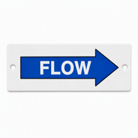 Panneau de signalisation directionnelle en PVC avec symbole FLOW pour les tuyaux industriels