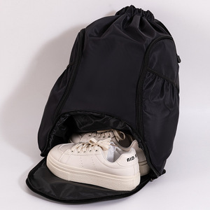 Multi-Functional <b>Drawstring</b> <b>Backpack</b> With Zipper Pockets For Basketball Football Helmet Storage Waterproof Sports Bag Unisex - Product Image 4