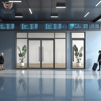 Porte tournante commerciale DEMEA | Conception certifiée de charge de vent pour les halls de bureau de grande hauteur Verre en aluminium de taille personnalisée étanche