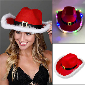Chapeau de cowboy lumineux MADESHINE pour adultes, fête, pub, bar, Noël, sequins colorés, LED, lumineux, néon, décontracté, unisexe - Product Image 5