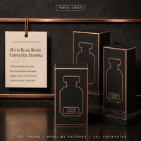 Boîte rigide noire mate personnalisée avec estampage à chaud en cuivre, emballage cadeau de luxe pour cosmétiques et bijoux