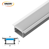 Profilé d'extrusion en aluminium anodisé carré pour LED avec diffuseur, pour montage encastré ou en surface, pour bande lumineuse linéaire – Vente en gros