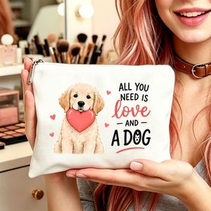 Cadeau sur le thème du Golden Retriever pour maman, filles, voyages, anniversaires, trousse de toilette et de maquillage avec fermeture éclair - Product Image 5