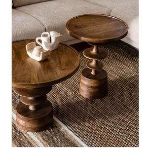 ชุดโต๊ะกาแฟไม้ดีไซน์ทันสมัยสำหรับห้องนั่งเล่น โต๊ะกาแฟไม้จริงขนาดเล็ก ราคาขายส่ง - Product Image 5