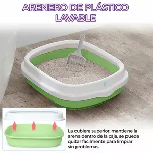 Grande litière rectangulaire ouverte pour chat avec pelle, facile à nettoyer, durable, en silicone, fournitures pour animaux de compagnie pour chats, modèle BUT.11 par EGTMA - Product Image 6