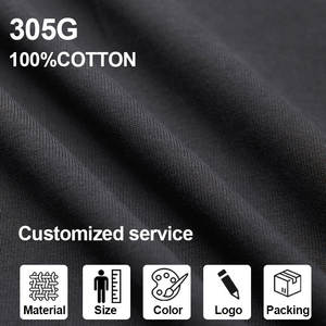 Camiseta de cuello redondo de gran tamaño Unisex 305GSM 100% algodón liso teñido logotipo personalizado calle peso pesado verano Streetwear - Product Image 6