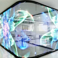 Écran LED transparent flexible ultra-fin P8, adhésif intérieur, graphiques d'animation en plastique, SDK, mur vidéo, OEM, détaillant