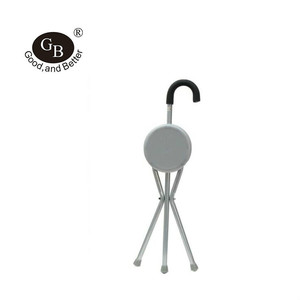 Three Legged <b>Folding</b> Walking Stick <b>Stool</b> Aluminum Alloy With Seat For Elderly Collapsible Multifunctional Cane Chair - Product Image 4
