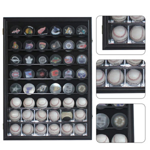 Hot Sale Wholesale Custom Wood Frame Hockey Pucks Display Case Holder Wall Cabinet with Lock - Product Image 4