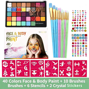 Kit de <span class=keywords><strong>peinture</strong></span> faciale d'Halloween 40 couleurs, maquillage corporel tendance mat, <span class=keywords><strong>peinture</strong></span> <span class=keywords><strong>gouache</strong></span> non toxique - Product Image 3