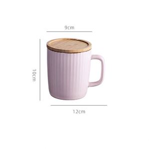 แก้วกาแฟเซรามิกสีพื้นเรียบง่ายสร้างสรรค์ ฝาไม้สีสันสดใส ขนาด 400 มล. แบบกำหนดเองได้ - Product Image 6