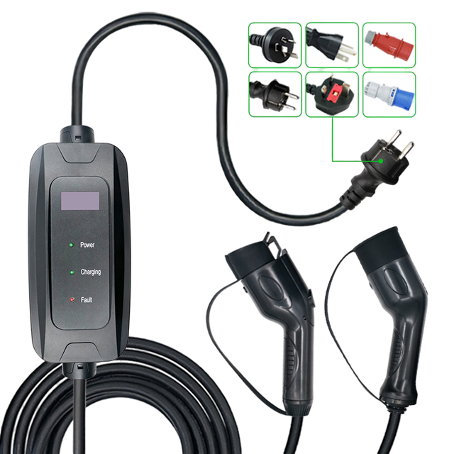 Level 2 16A 40A 32A Ic-cpd Fast Movable 7KW 11KW 22KW 60kW 3 Phase J1772 DC Type 2 Car Battery Portable Ev Charger