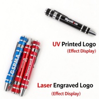 Ensemble de tournevis en alliage d'aluminium avec logo personnalisé 8 en 1, outil multifonction de précision magnétique de poche avec 8 embouts CR-V