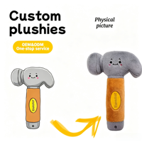 Peluche personnalisée créative et amusante en forme de marteau et clé à molette, jouet réaliste en forme d'outil, coussin, cadeau pour enfants, en coton, personnalisable OEM ODM