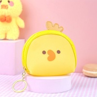 Dompet Mini Lucu Bentuk Hewan Kartun, Dompet Koin PVC Kawaii, Gantungan Kunci, Tas Koin Tahan Air, Unisex untuk Perjalanan