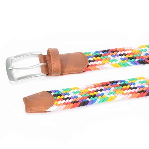 Cinturón elástico trenzado tejido de tela elástica de moda informal de mujer personalizado para hombres - Product Image 3