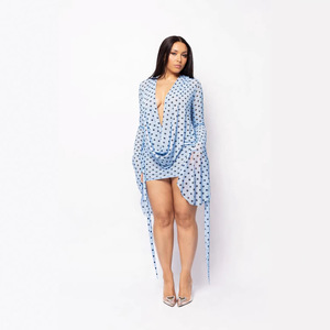 YX2056 - <span class=keywords><strong>Abbigliamento</strong></span> Femminile - Vestito Aderente con Scollo Profondo a V, Tendenza Erotica Pura - Product Image 3