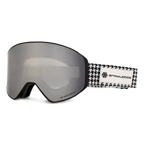 HUBO चुंबकीय स्की काले चश्मे कस्टम बर्फ स्नोबोर्ड चश्में स्नोमोबाइल काले चश्मे स्की चश्मा
