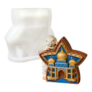 Moule à bougie aromatique YS style moyen-oriental, motif petite brebis et étoile, moule créatif en plâtre pour maison et gâteau en forme d'étoile à cinq branches - Product Image 4