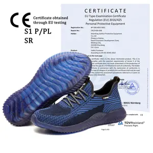 Jiankun Flying Knit Upper Composite Steel Toe covers Sneaker Non-Slip Anti-Smashing Anti-Puncture Men Work Safety Shoes