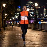Gilet réfléchissant haute visibilité pour la course nocturne, veste légère pliable sans manches, équipement de sécurité pour hommes, gilet de sport en plein air