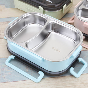 Libre de BPA mantener caliente termo de la caja de almuerzo de acero inoxidable 304 Bento 4 compartimiento de la caja de almuerzo - Product Image 3