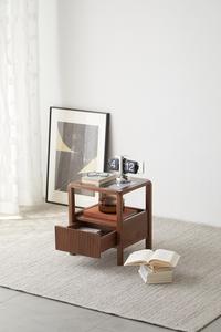 Table de chevet <span class=keywords><strong>Gorange</strong></span> I6022 en noyer massif noir, style moderne du milieu du siècle, organisateur pour chambre à coucher d'appartement - Product Image 3