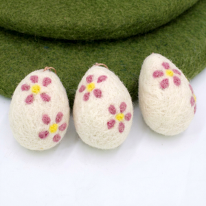 Wholesale Child Floral Felt Easter <b>Egg</b> Ornament Handmade Spring Hanging <b>Decor</b> Gift Set - Product Image 4