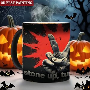 Thick Bottom Anti Slip Mug 11oz Frosted Black <b>Ceramic</b> Heat Sensitive Color Changing Drinking <b>Cup</b> - Product Image 6