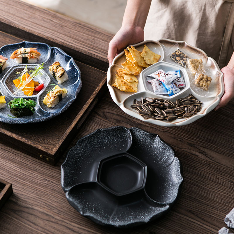 Japanese-style Ceramic Four-Grid Breakfast Side Dishes
