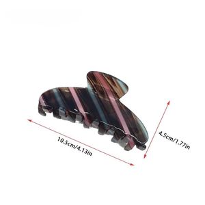 Pinza de Pelo <span class=keywords><strong>Extra</strong></span> Grande con Diseño de Rayas Coloridas, Estilo Caramelo, de Acetato - Product Image 2