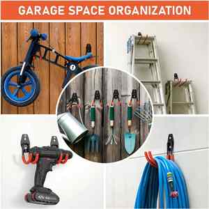 Ganchos de Pared de Hierro Resistentes de un Solo Nivel para Almacenamiento de Bicicletas y Herramientas de Garaje - Product Image 4