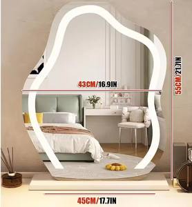 Tabletop Cosmetic <b>Makeup</b> Mirror with Led <b>Lights</b> Lighted <b>Vanity</b> Touchable Dimmable Multi-color Cloud Mirrors With Stand - Product Image 5