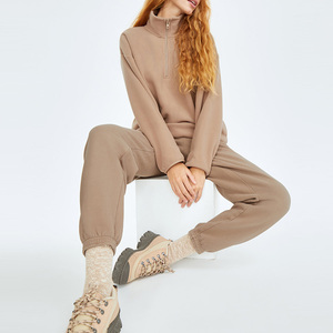 <span class=keywords><strong>Felpe</strong></span> con cappuccio in bianco del cotone di stile coreano 100 di <span class=keywords><strong>New</strong></span> <span class=keywords><strong>York</strong></span> pianura nessuna marca personalizzi la felpa oversize dello Zip di Sherpa 1/4 delle donne del cotone - Product Image 2