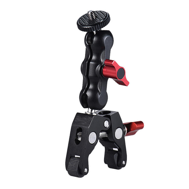 Super Clamp Camera Mount with 360° Ball Head for Bike/Bicycle/Motorcycle Handlebar Mount/Insta360/GoPro/DJI Osmo Action Camera