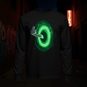 T-shirt à manches longues avec motif doigt d'honneur et chat au dos – Tenue promotionnelle unique - Product Image 3