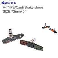 MAXFORD Plaquettes de frein silencieuses durables pour vélo 72mm Plaquettes de support de frein en V Blocs de chaussures Coussin en caoutchouc pour des performances durables