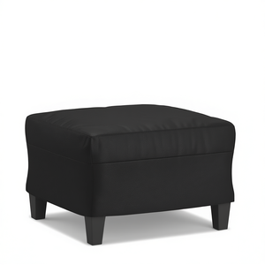 Poggiapiedi in Ecopelle Nera 23.6x19.7x16.1 Pollici, Sgabello Moderno per Soggiorno, Pouf per la Casa - Product Image 1